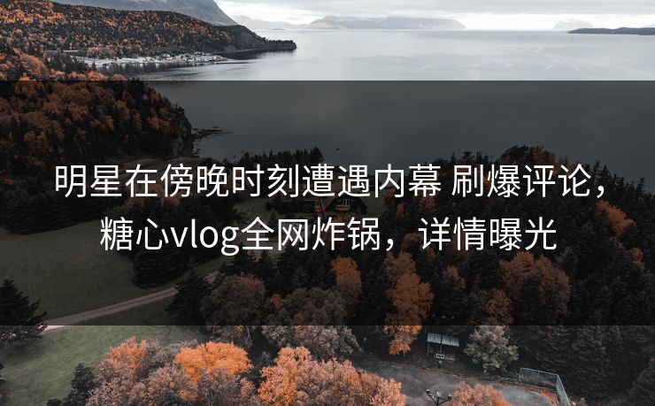 明星在傍晚时刻遭遇内幕 刷爆评论，糖心vlog全网炸锅，详情曝光